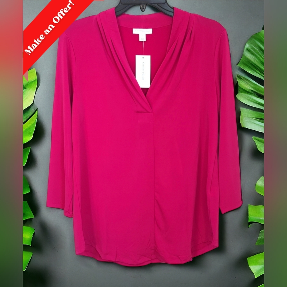 Charter Club Fuchsia Top! Brand New! Soft, Chic and Comfortable. Size: S